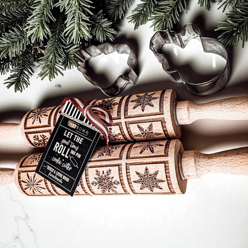 Christmas Engraved Rolling Pin Set