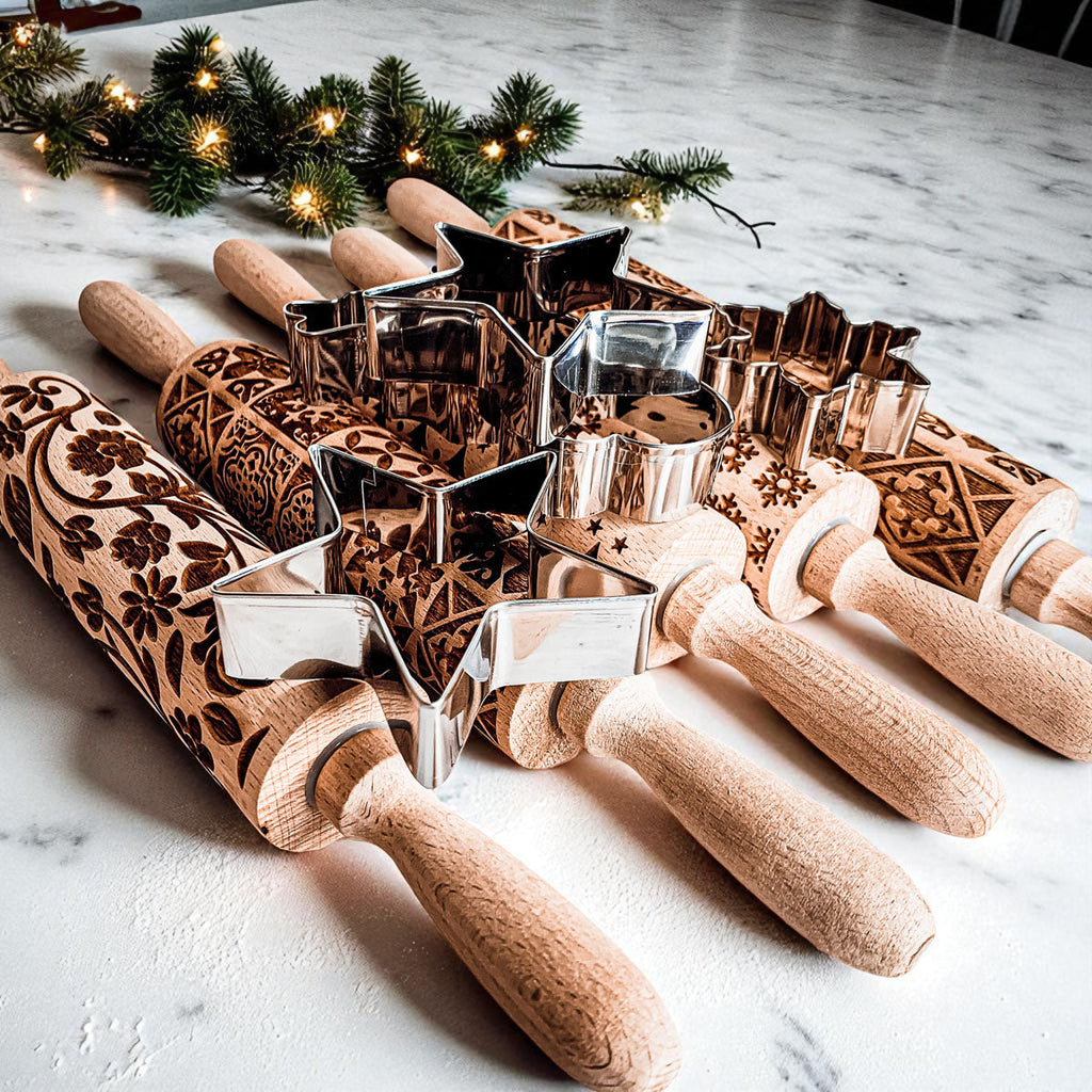 Christmas Engraved Rolling Pin Set