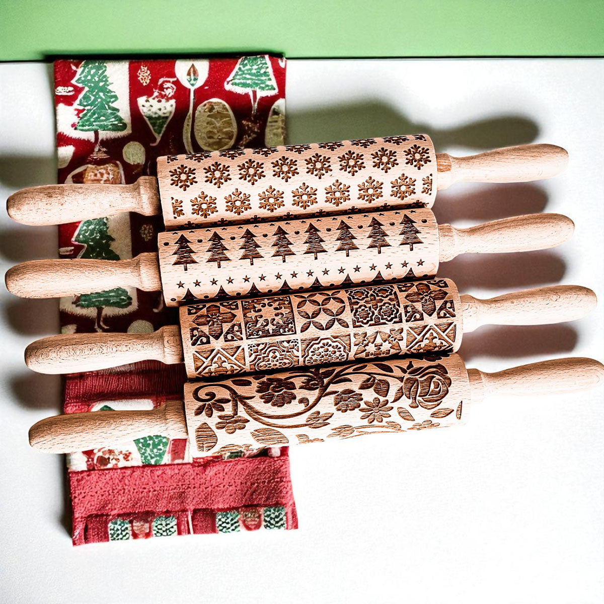 Christmas Engraved Rolling Pin Set