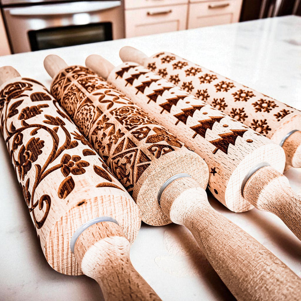 Christmas Engraved Rolling Pin Set