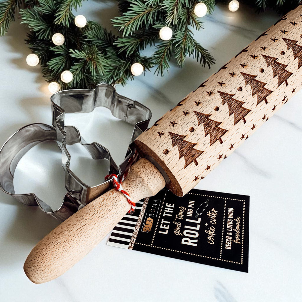 Christmas Engraved Rolling Pin Set