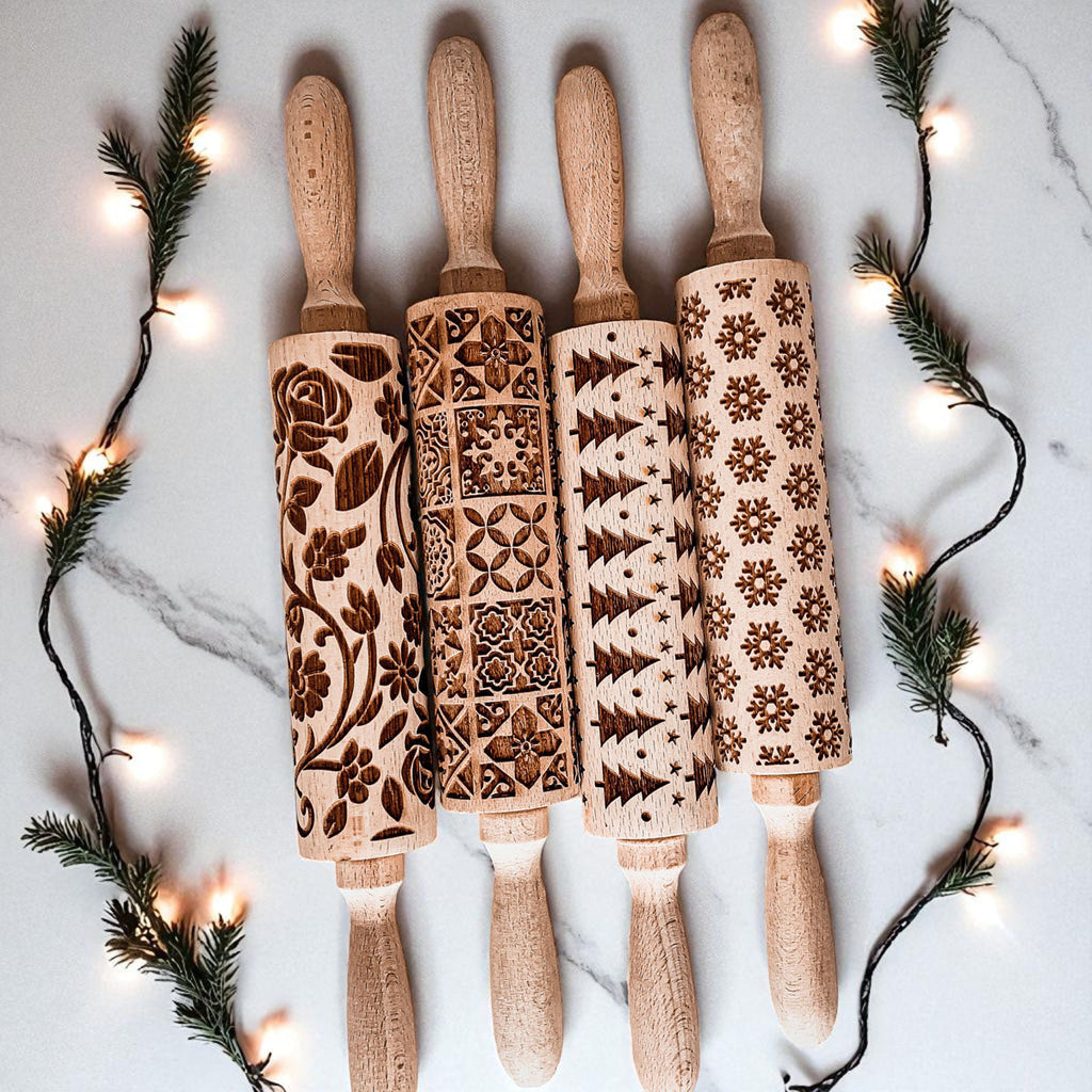 Christmas Engraved Rolling Pin Set