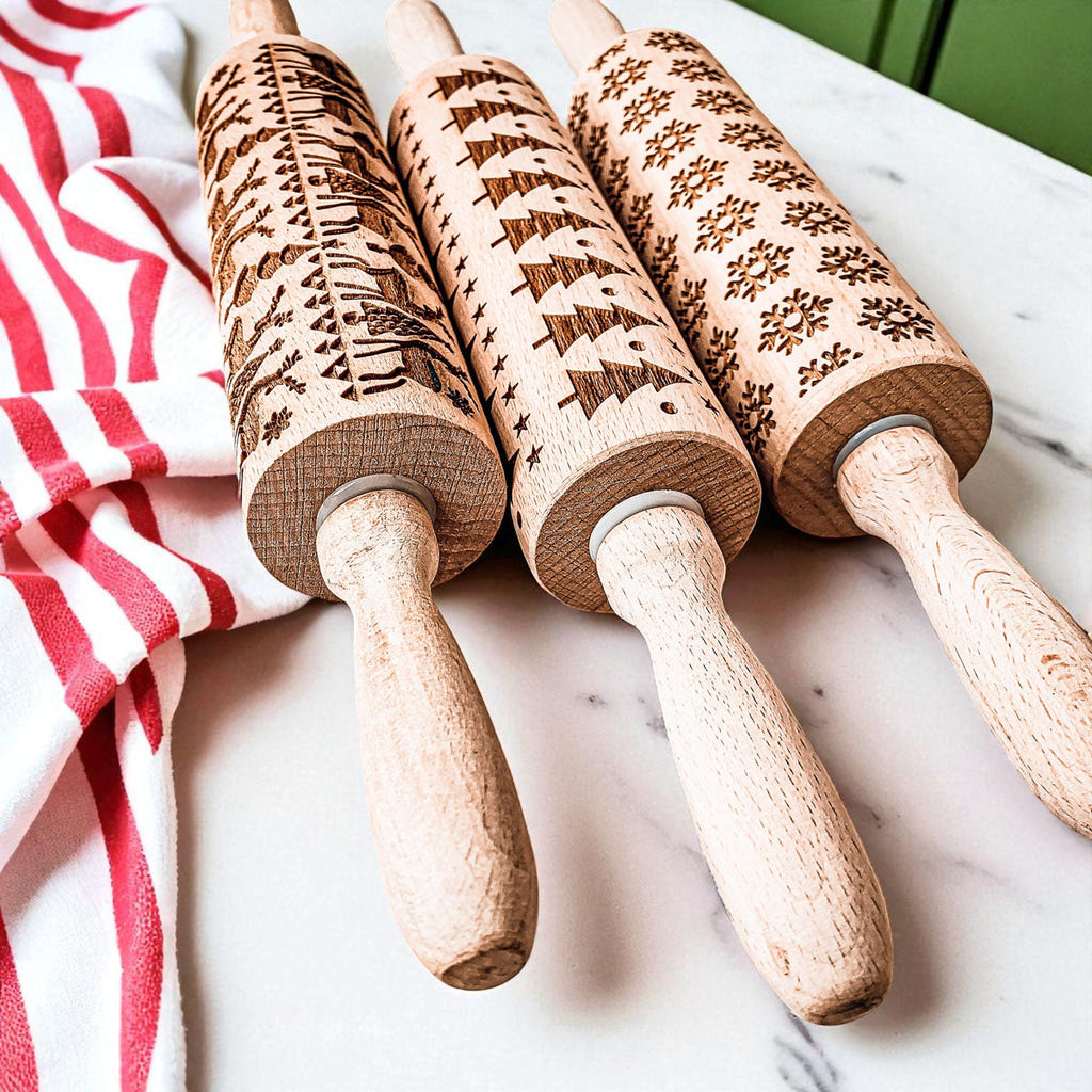 Christmas Engraved Rolling Pin Set