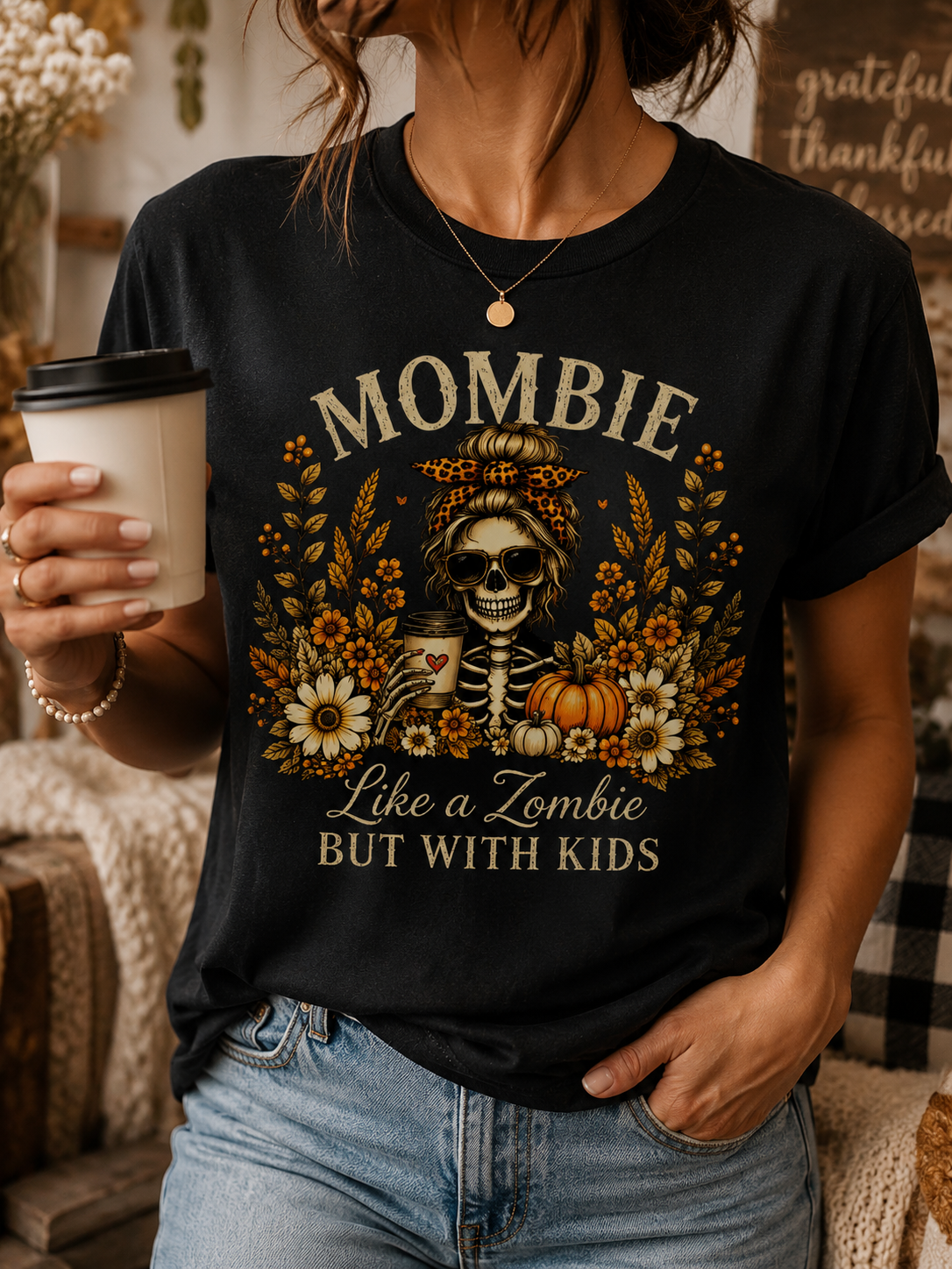 Mombie Halloween Mom Tee