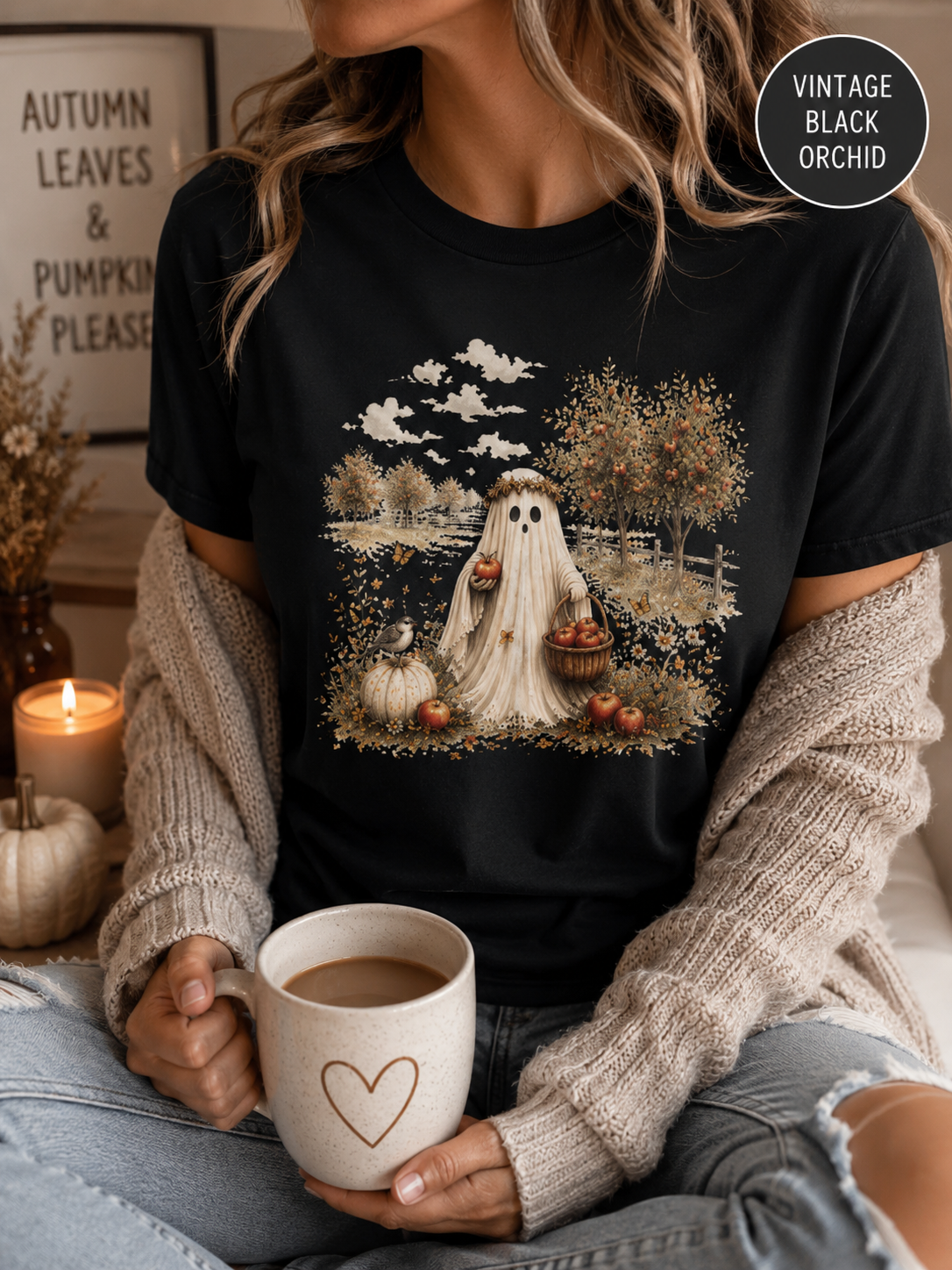 Apple Picking Ghost Autumn Tee