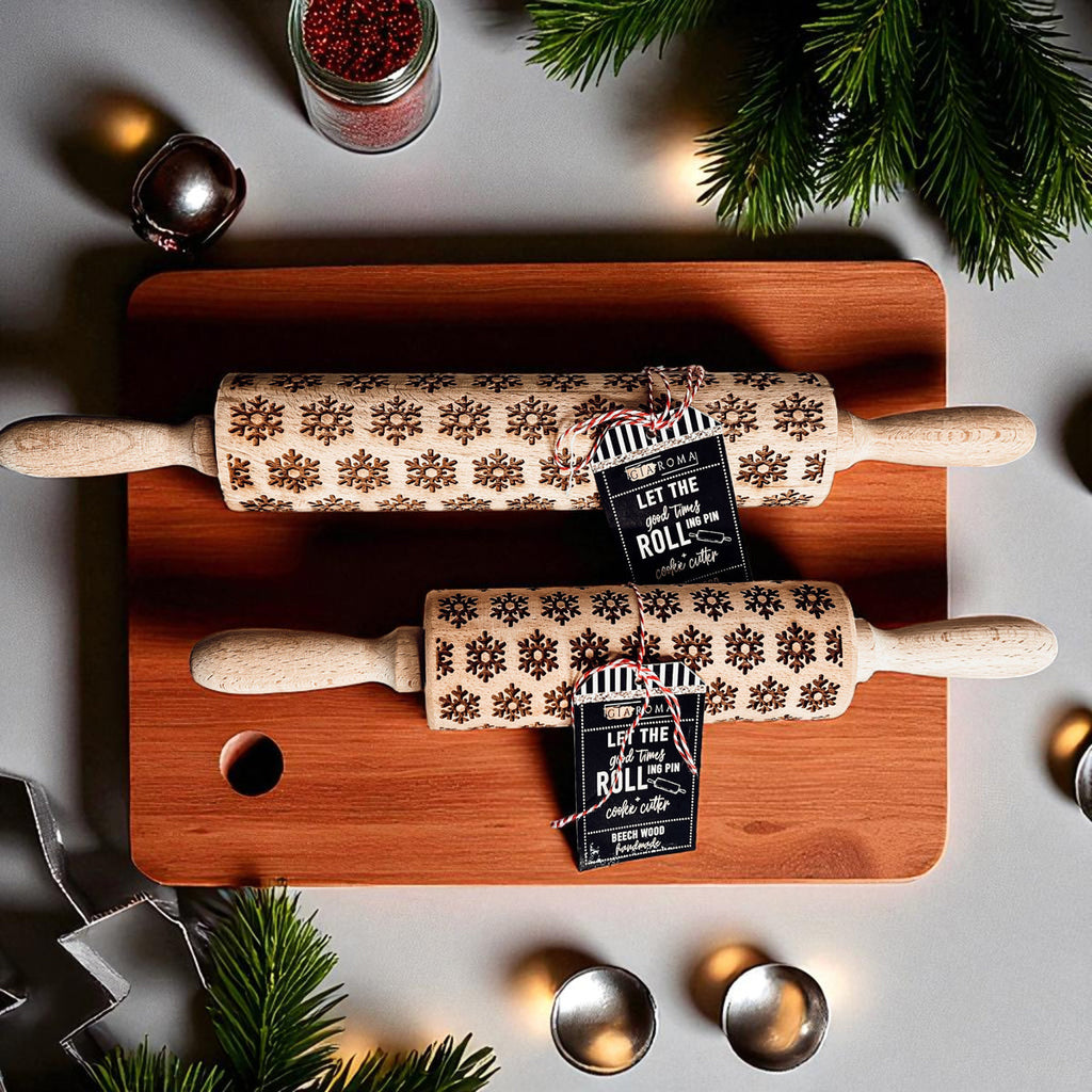Christmas Engraved Rolling Pin Set