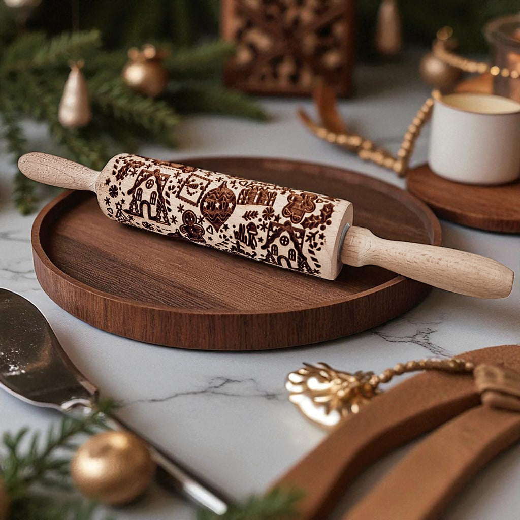 Christmas Engraved Rolling Pin Set