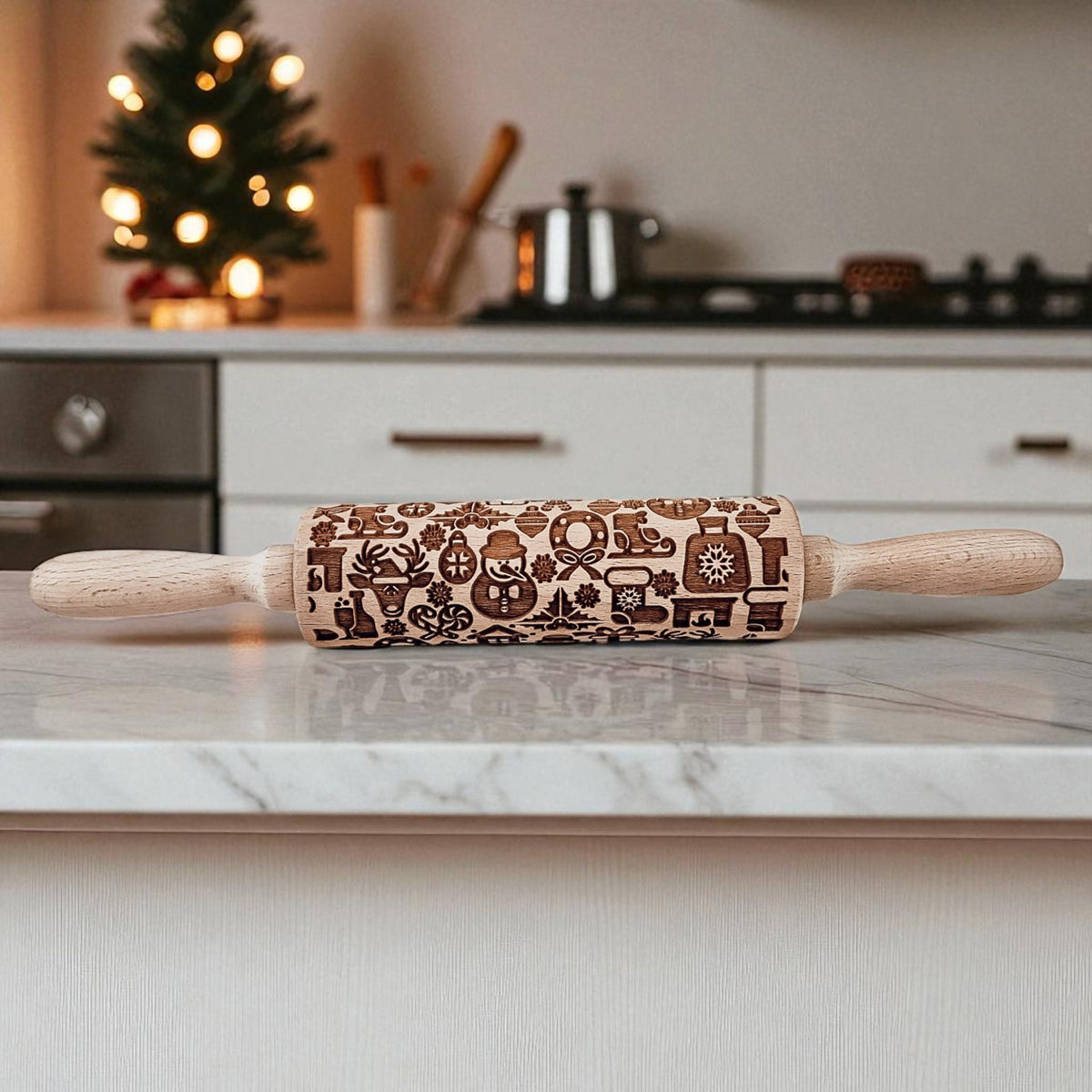 Christmas Engraved Rolling Pin Set