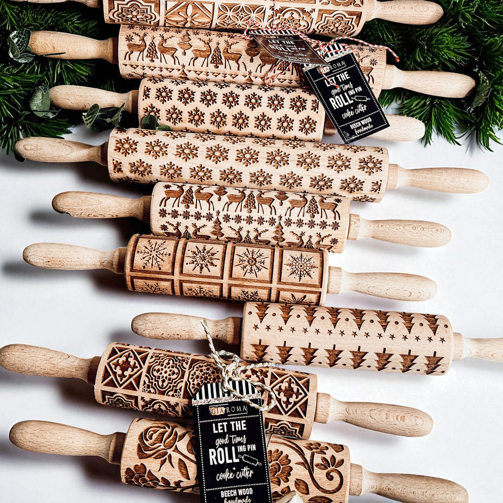Christmas Engraved Rolling Pin Set