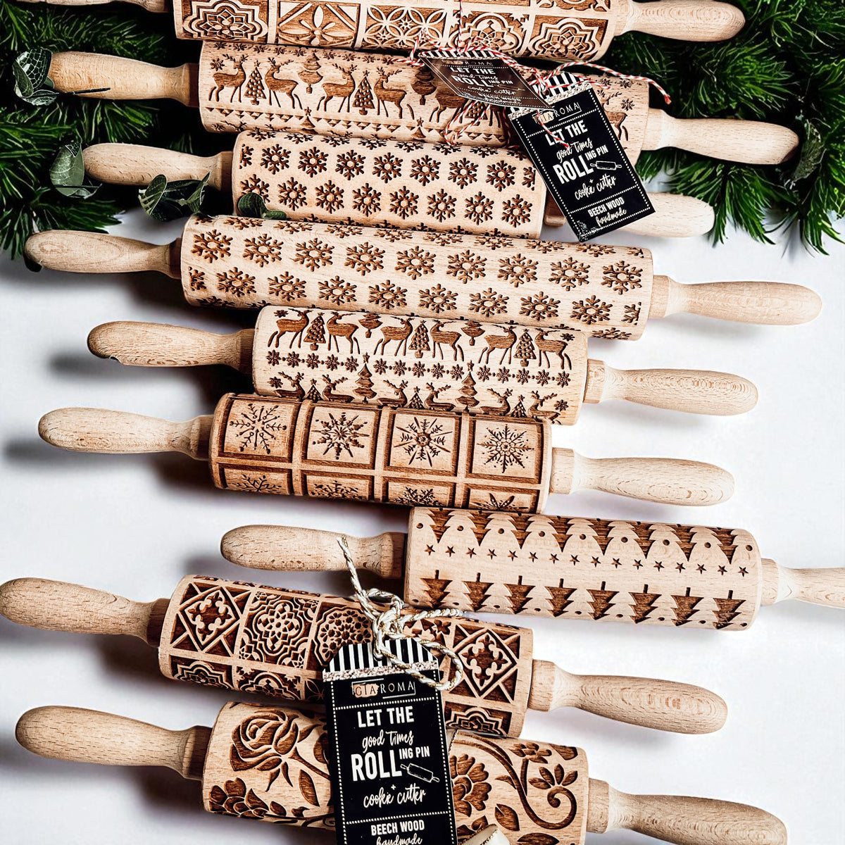 Christmas Engraved Rolling Pin Set