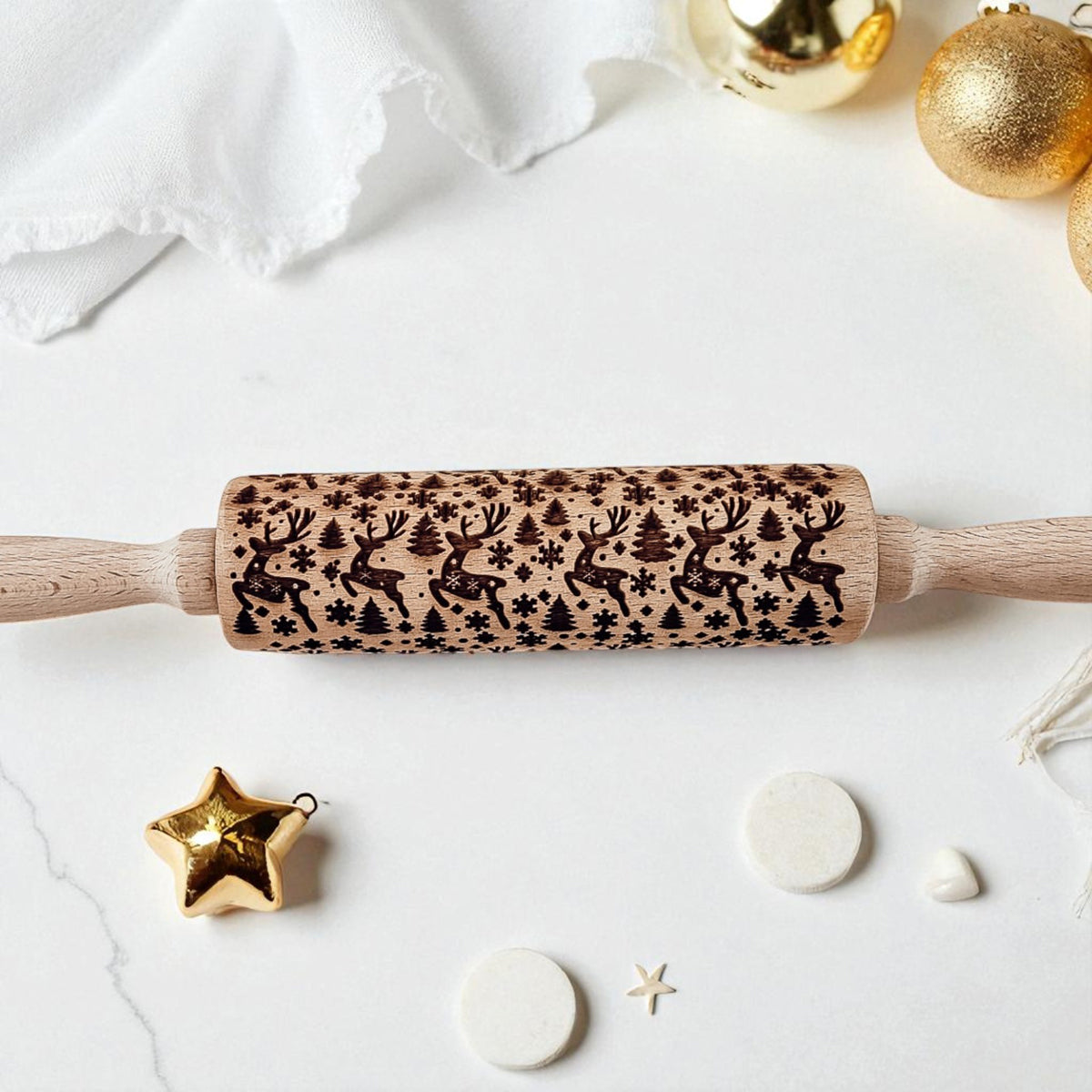 Christmas Engraved Rolling Pin Set
