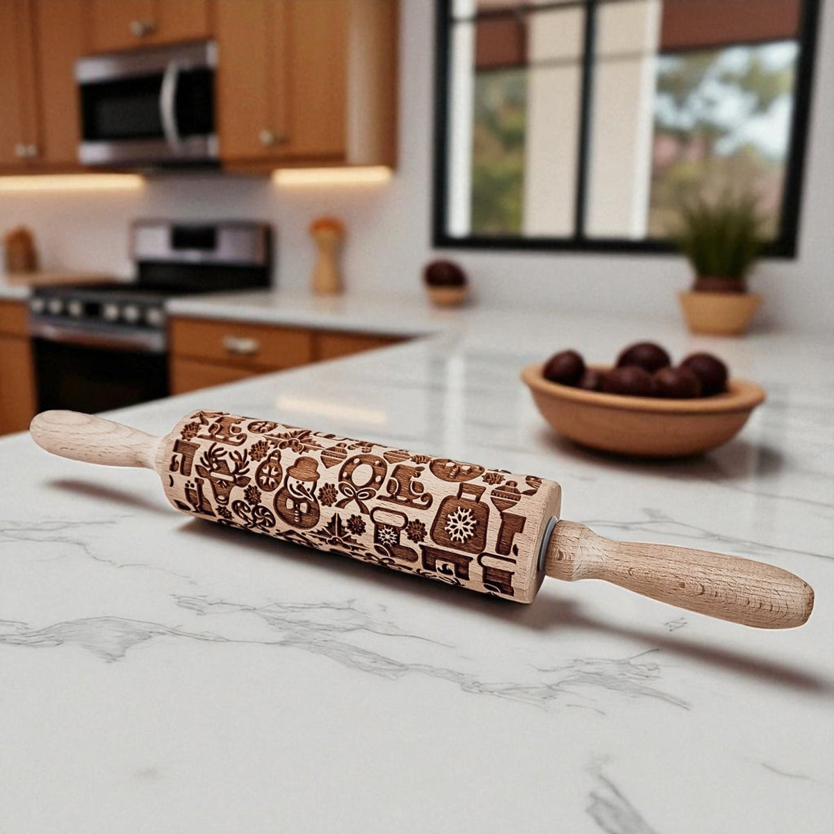 Christmas Engraved Rolling Pin Set