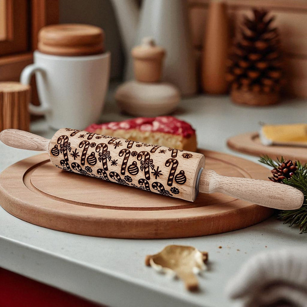 Christmas Engraved Rolling Pin Set