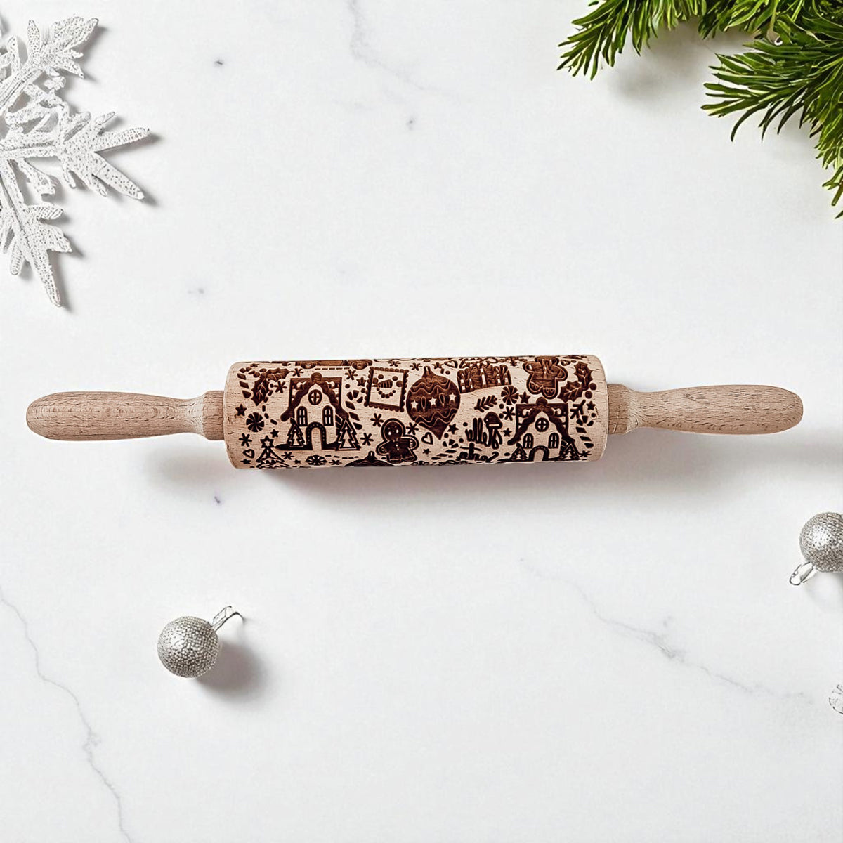 Christmas Engraved Rolling Pin Set