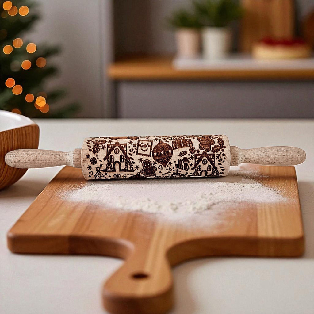 Christmas Engraved Rolling Pin Set