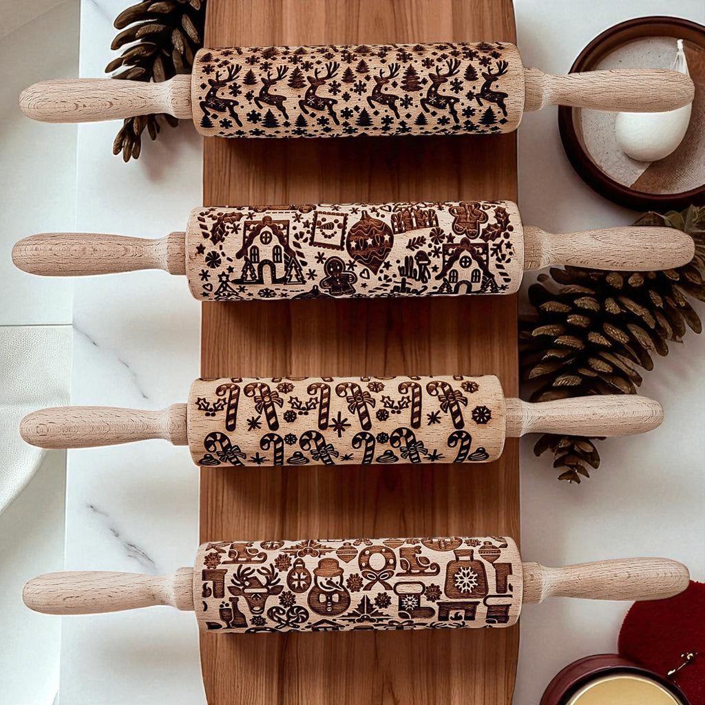 Christmas Engraved Rolling Pin Set