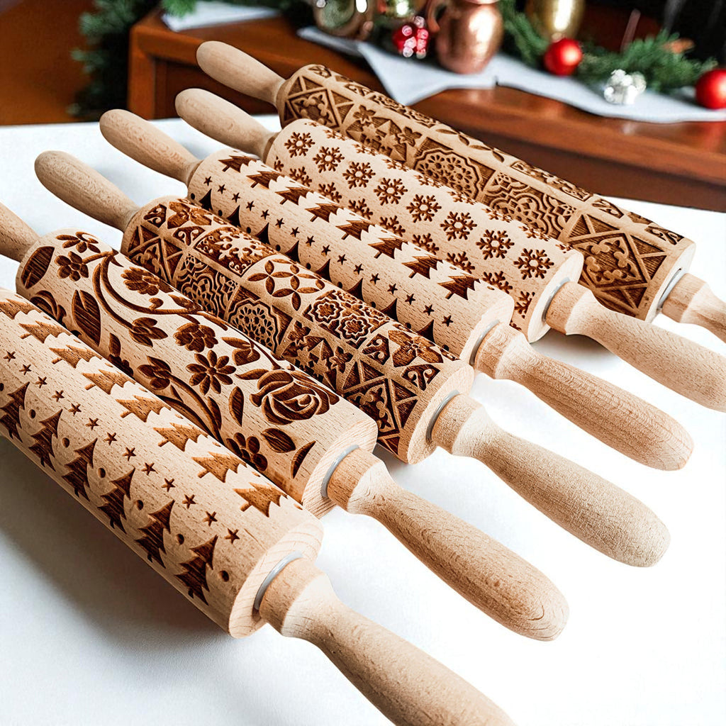 Christmas Engraved Rolling Pin Set