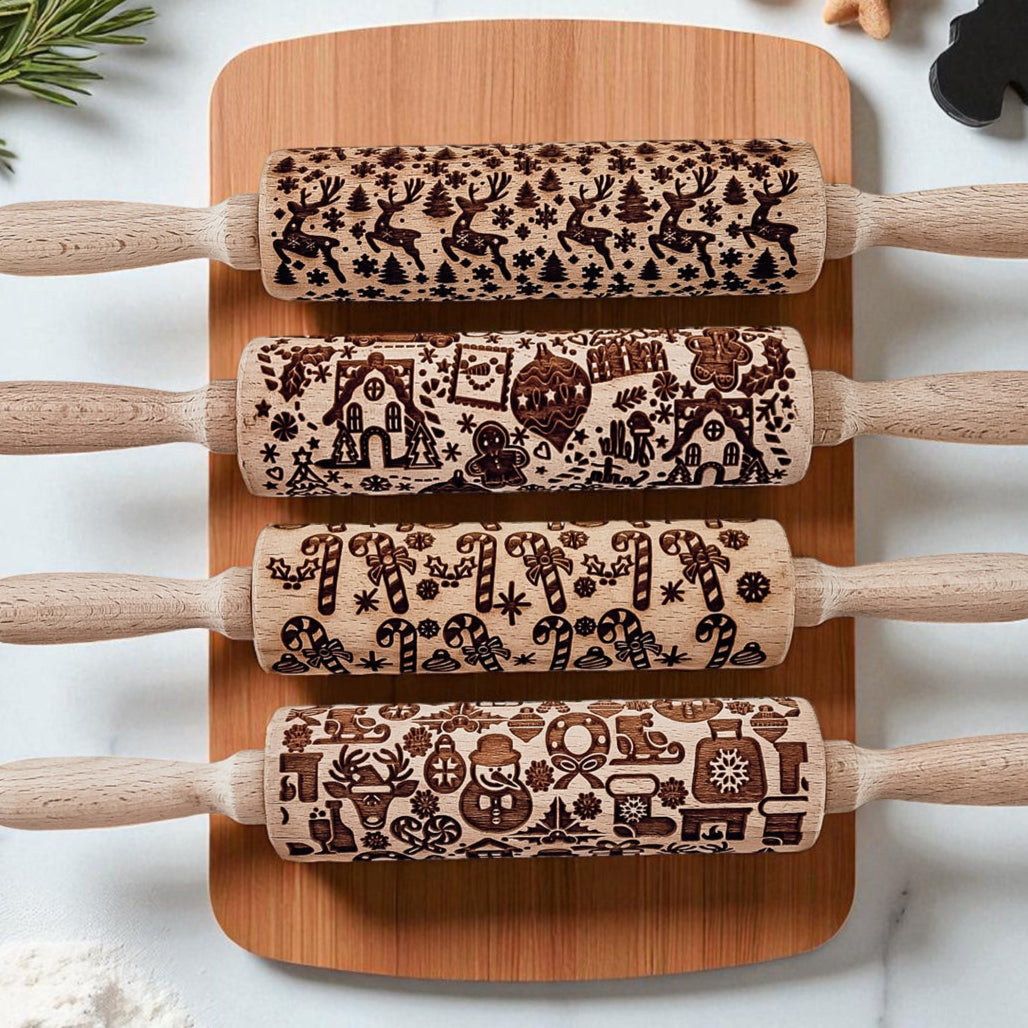 Christmas Engraved Rolling Pin Set